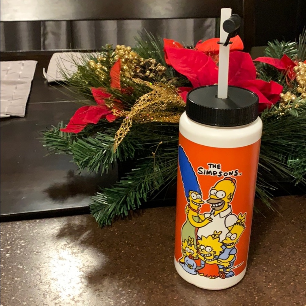 Vintage 1990 The Simpsons Water Bottle